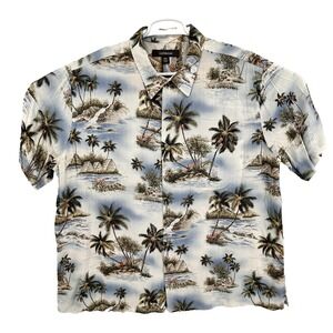 Croft & Barrow Mens 2XL Hawaiian Button Front Shirt Island Life Beach Resort